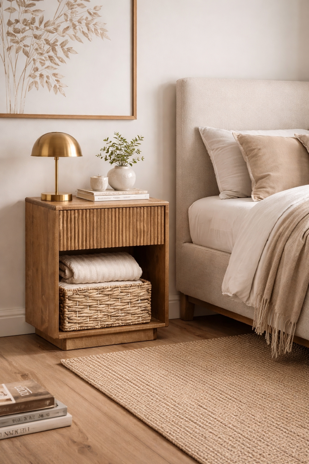 LOTUS 1 DRAWER NIGHTSTAND