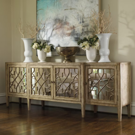 FOUR-DOOR MIRRORED CONSOLE - FLOOR MODEL
