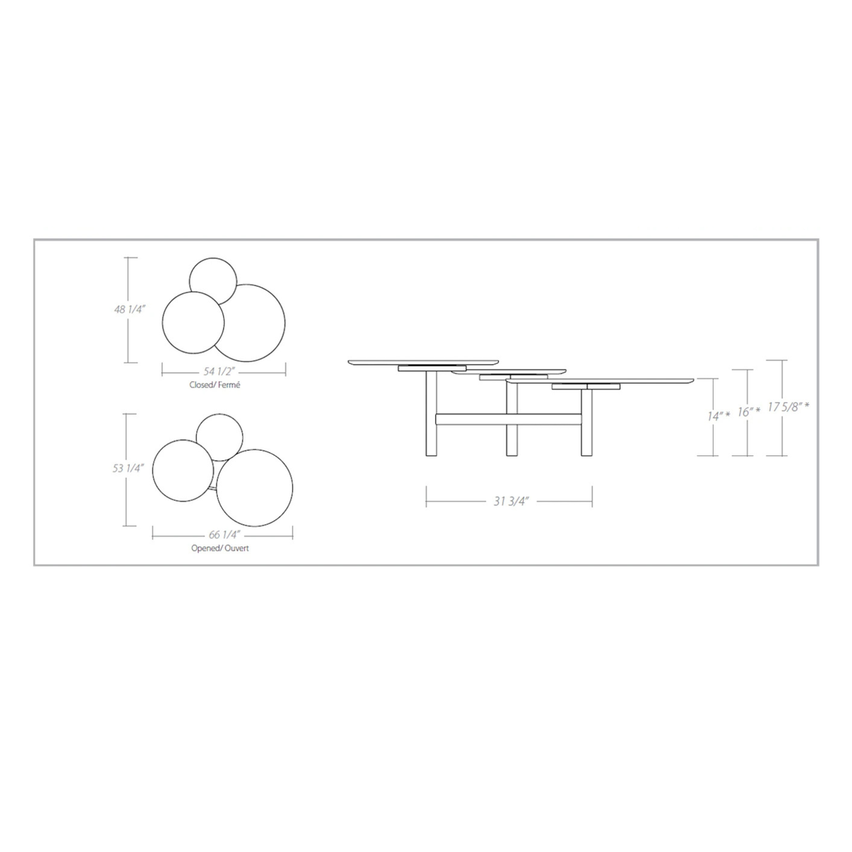 ORBIT 3 TIER COCKTAIL TABLE