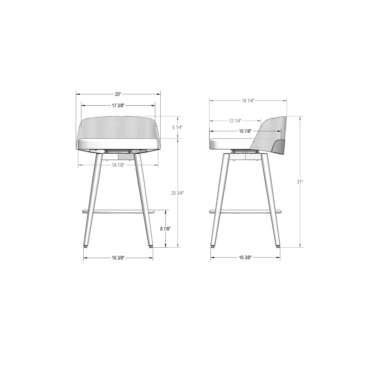 FRANK SWIVEL COUNTER STOOL