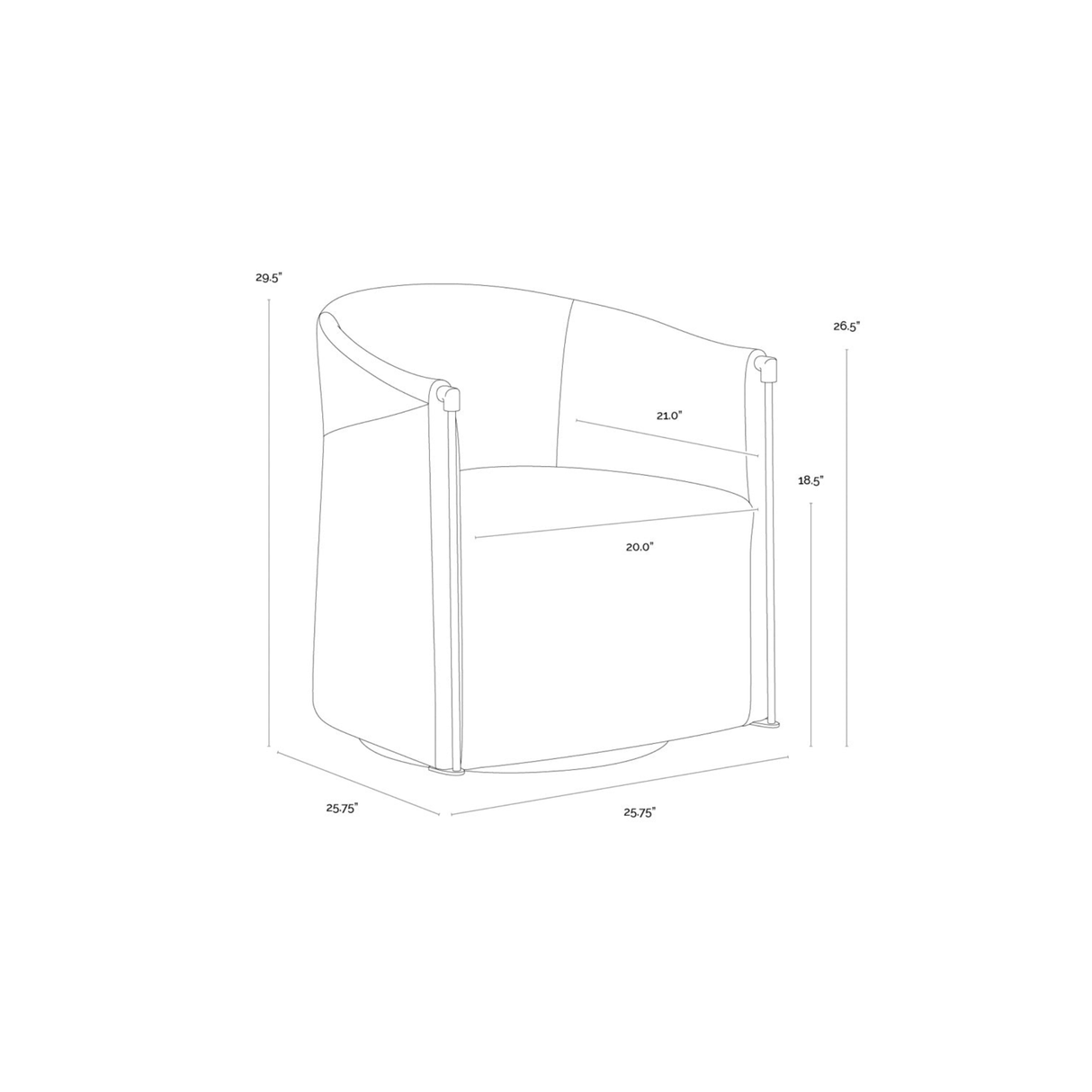 LEONTINE SWIVEL LOUNGE CHAIR